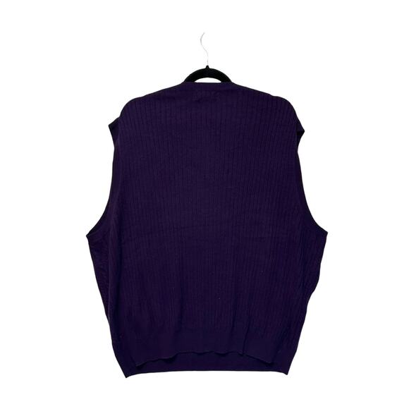 Lands' End Cable Knit Cashmere Sweater Vest NWOT Men's Sz XL Purple Quiet Luxury - Picture 3 of 8